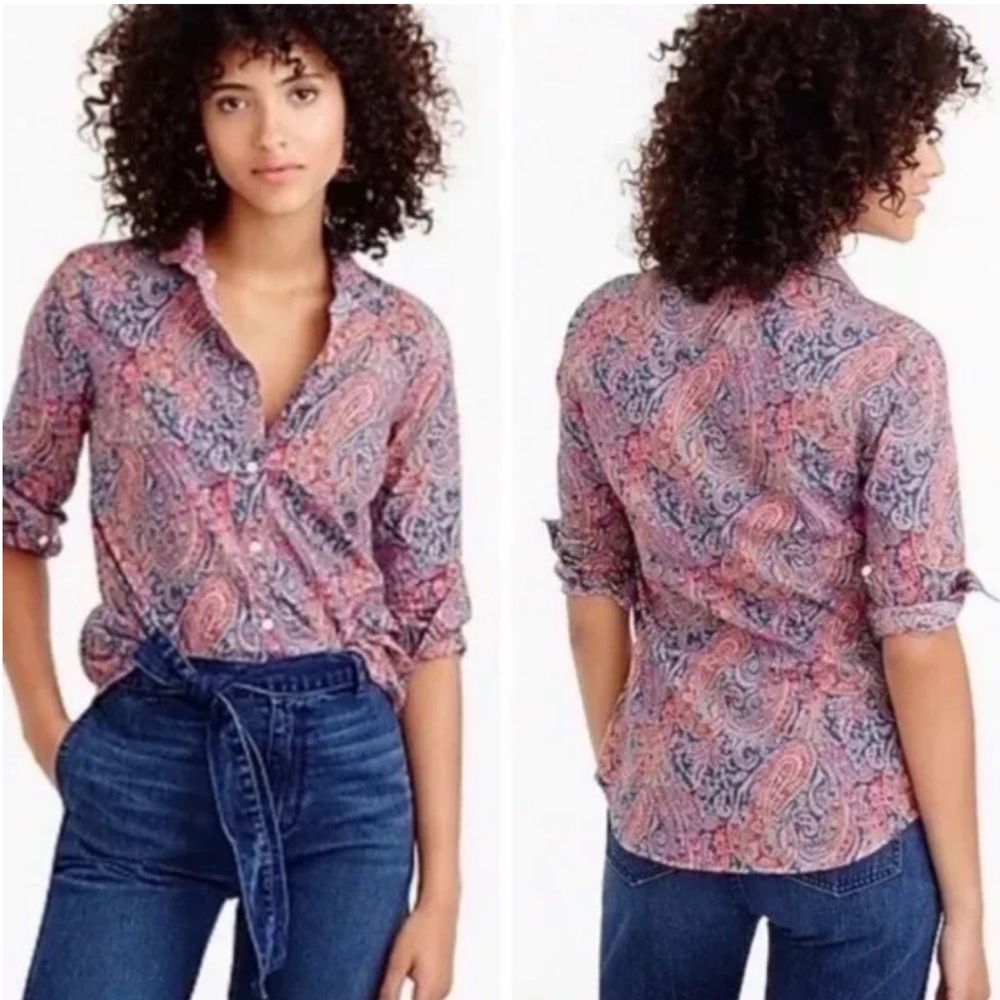 JCrew Liberty Paisley Print Button-Up Shirt